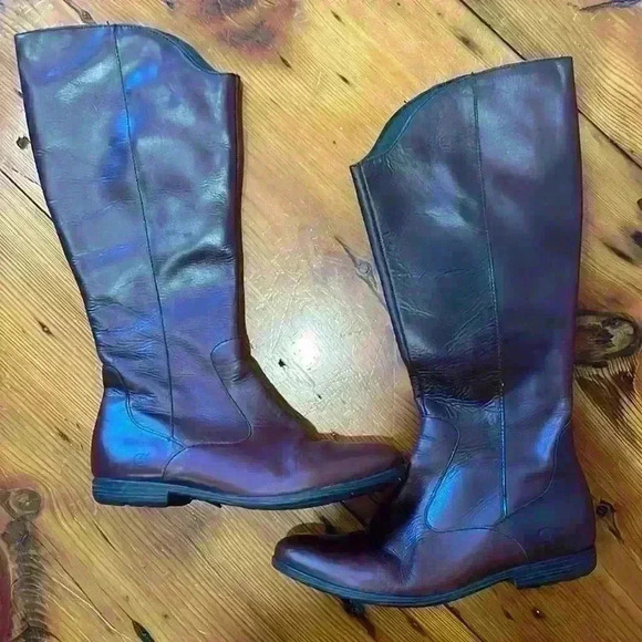 Born Shoes - Born Brown Donya Tall Boots Leather Upper Size 7/38 M/W B73706